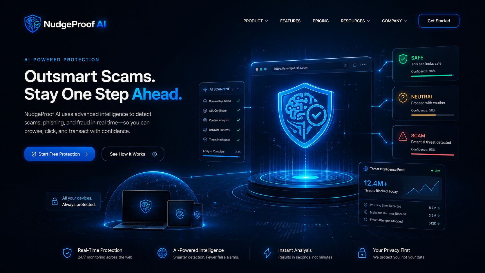 NudgeProof AI futuristic protection visual